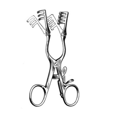 Adson Self Rataining Retractor, 4 X 4 Prongs, Sharp, 20cm, (8")